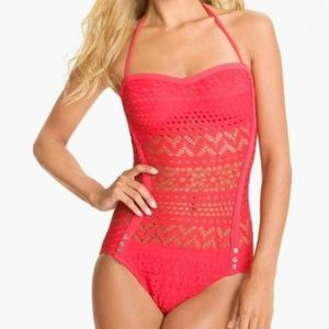 Robin Piccone Penelope crochet overlay swimsuit